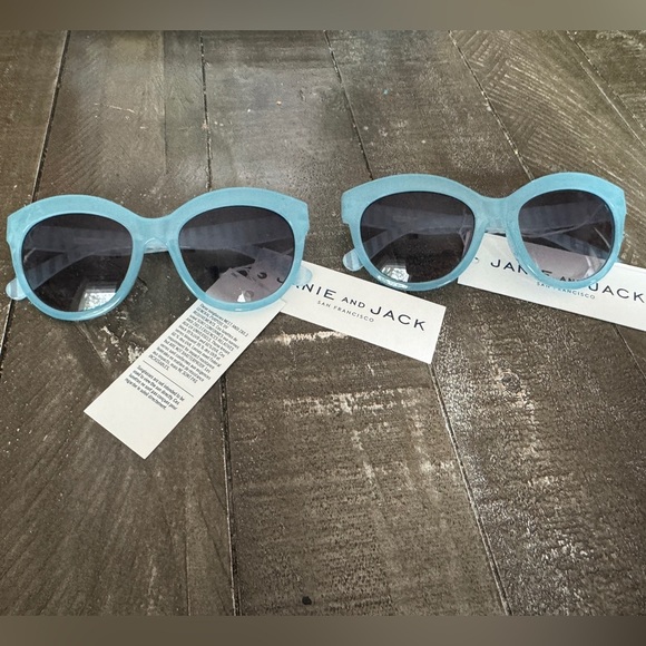 JANIE AND JACK NWT Set Of 2 Baby Blue Striped Arms Sunglasses Ages 4+ - Picture 1 of 3